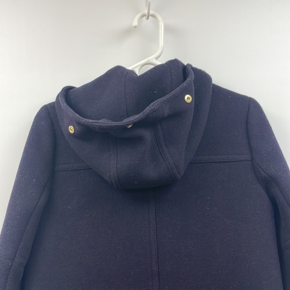 J. Crew Chateau Stadium Italian Wool Parka Pea Coat Winter Jacket Navy 0 - Picture 6 of 9
